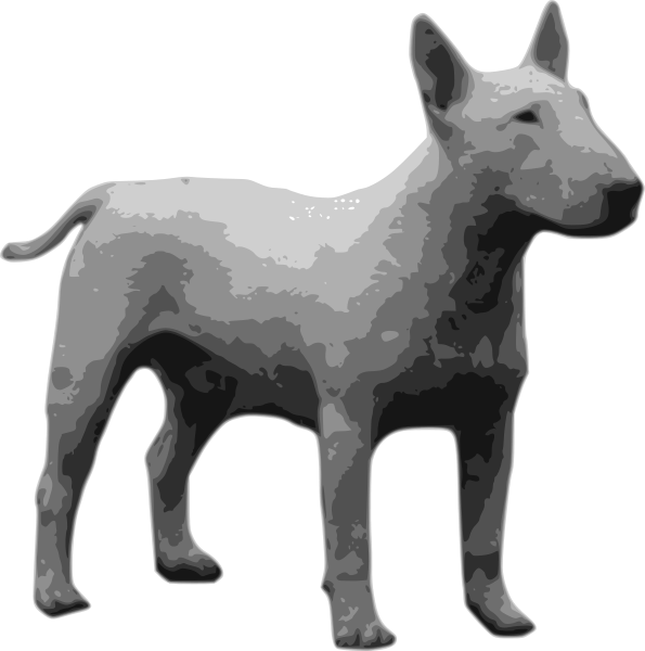 Bullterrier Grayscale Clipart Png - Best Gift - Bullterrier Grayscale Hoodie/t-shirt/mug (595x600), Png Download