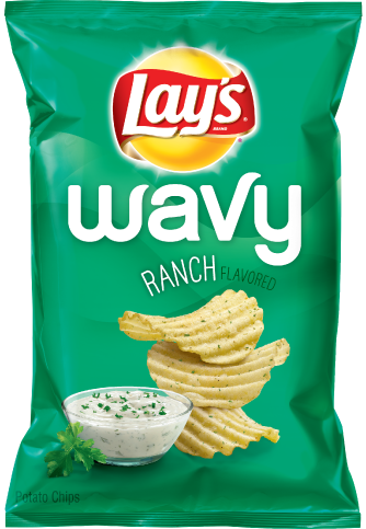 Lay's® Wavy Ranch Flavored Potato Chips - Lays Wavy Ranch (334x483), Png Download