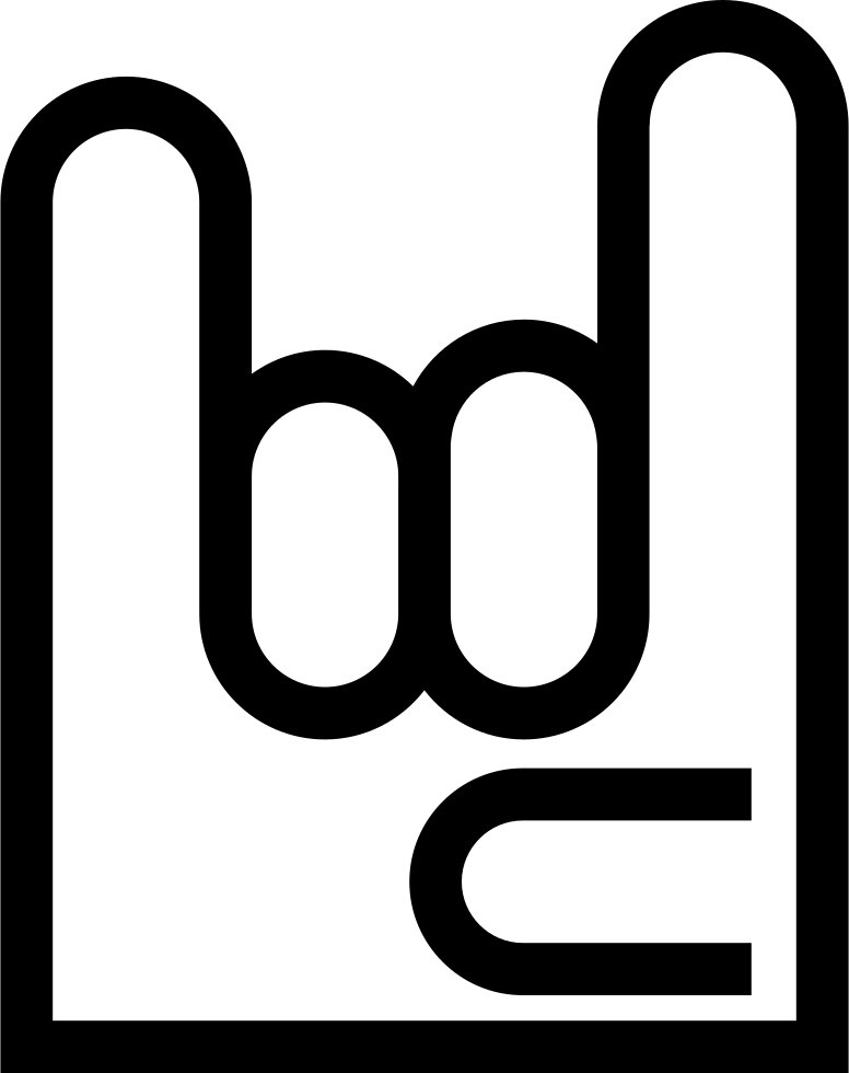 Rock On Hand Gesture Outline Comments - Gesture (776x980), Png Download