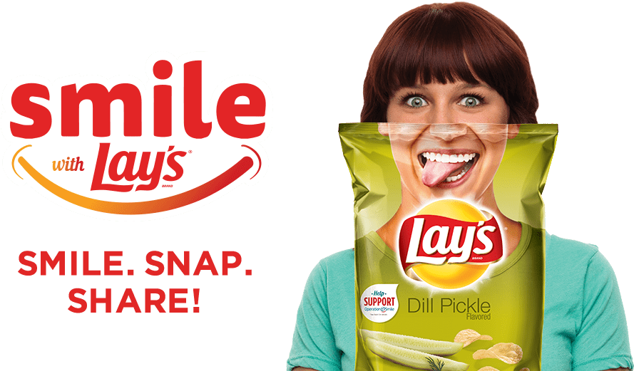 Lay's Chips Smile With Lay's - Lay's Potato Chips, Dill Pickle - 9.5 Oz Bag (1000x536), Png Download