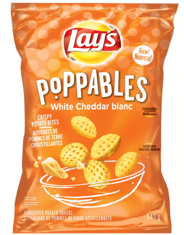 Lays Poppable White Cheddar Potato Snacks - Lays Poppables Potato Snacks, Sea Salt - 5 Oz (360x477), Png Download