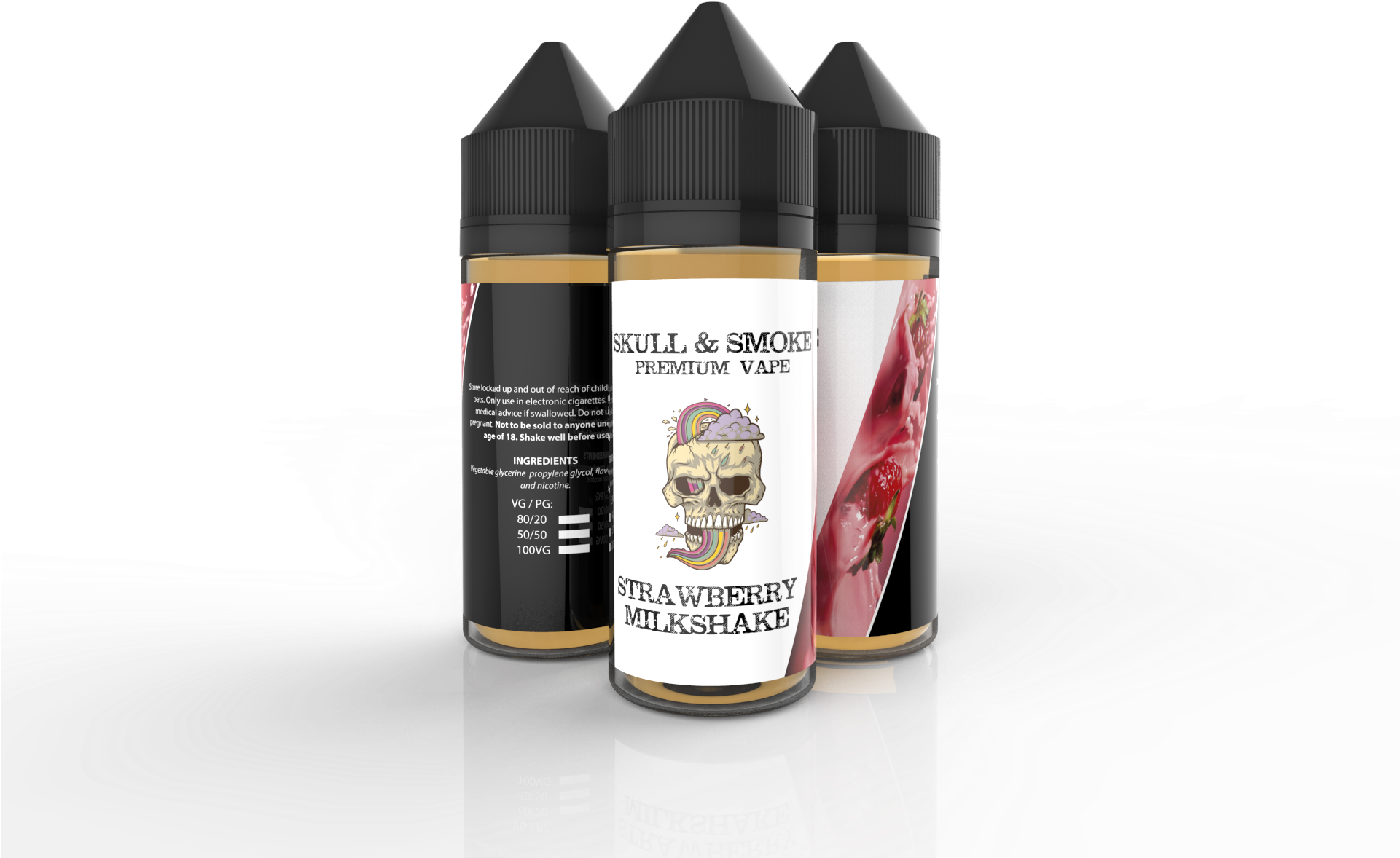 Strawberry Milkshake Skull&smoke E-liquid - Electronic Cigarette Aerosol And Liquid (1920x1440), Png Download