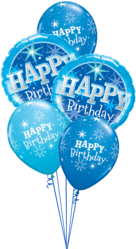 Blue Sparkle - Blue Sparkle Happy Birthday Foil Balloon (350x497), Png Download