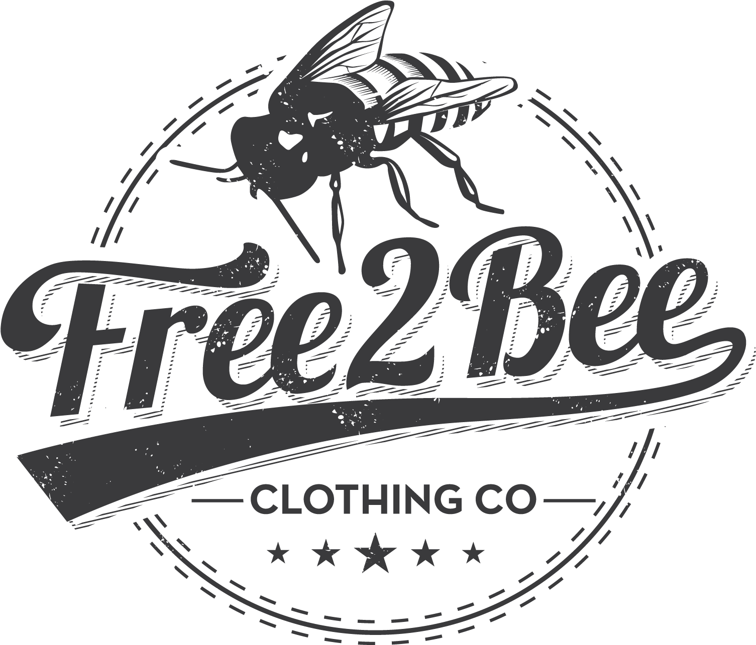 Free 2 Bee Clothing Co - Illustration (3000x1800), Png Download