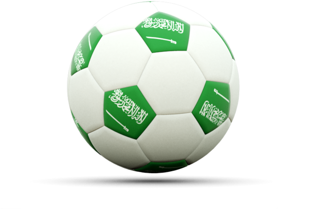 Illustration Of Flag Of Saudi Arabia - Brazil Flag On Football (640x480), Png Download