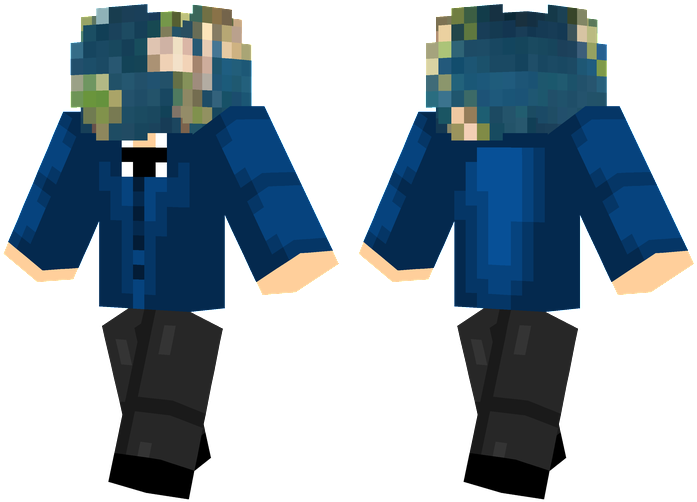 Earth Head - Skull Hoodie Minecraft Skin (716x514), Png Download