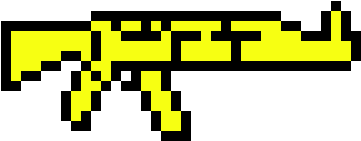 Golden Ak-47 - Hama Beads Armas (520x380), Png Download