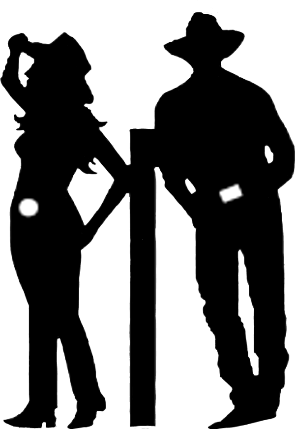 Reportar Abuso - Cowgirl And Cowboy Silhouette (600x872), Png Download