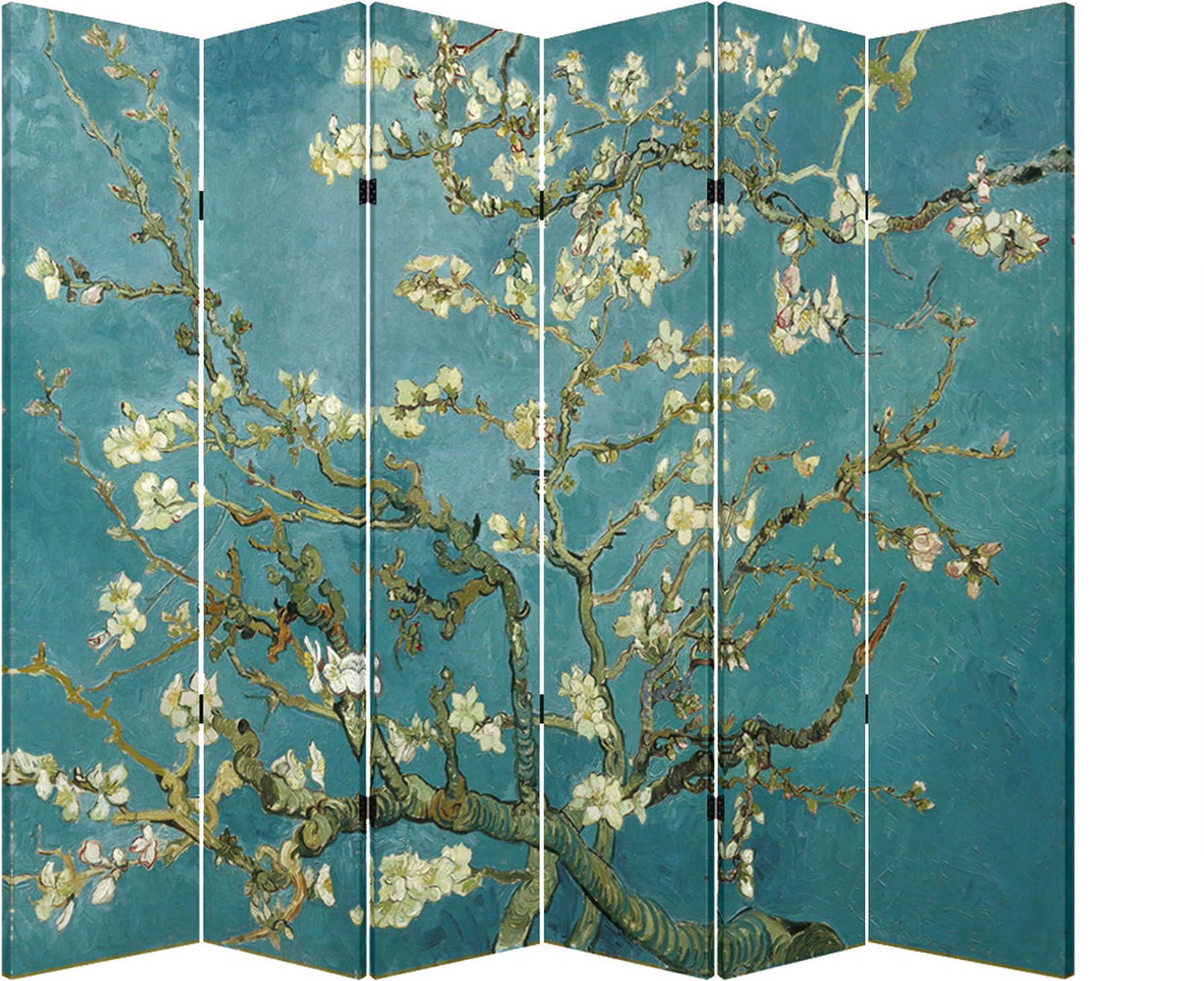 6 Panel Folding Screen Canvas Divider- Vincent Van - Van Gogh Almond Blossom (2000x2000), Png Download