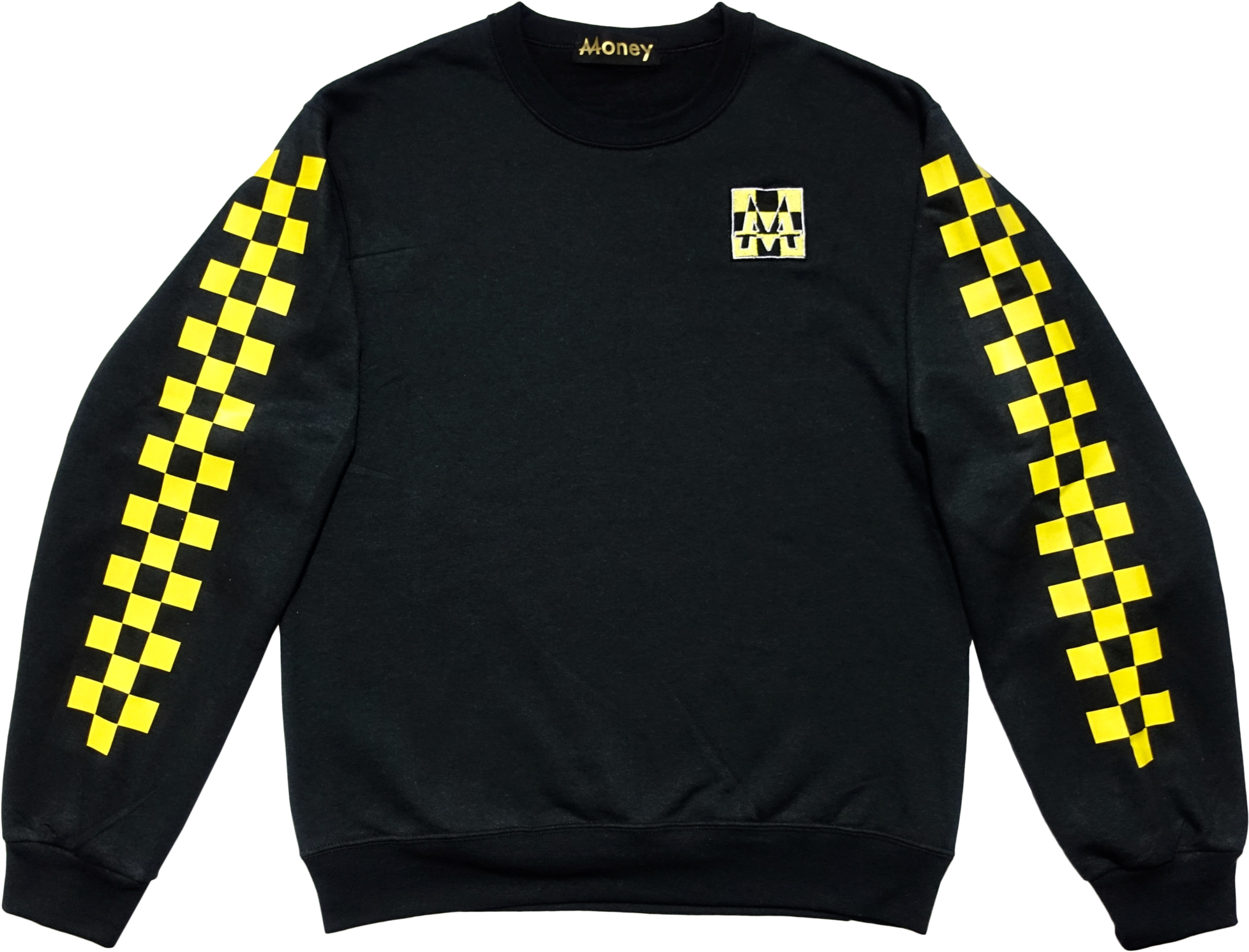 Checkerboard Crewneck - Hoodie Black And White (2048x1525), Png Download