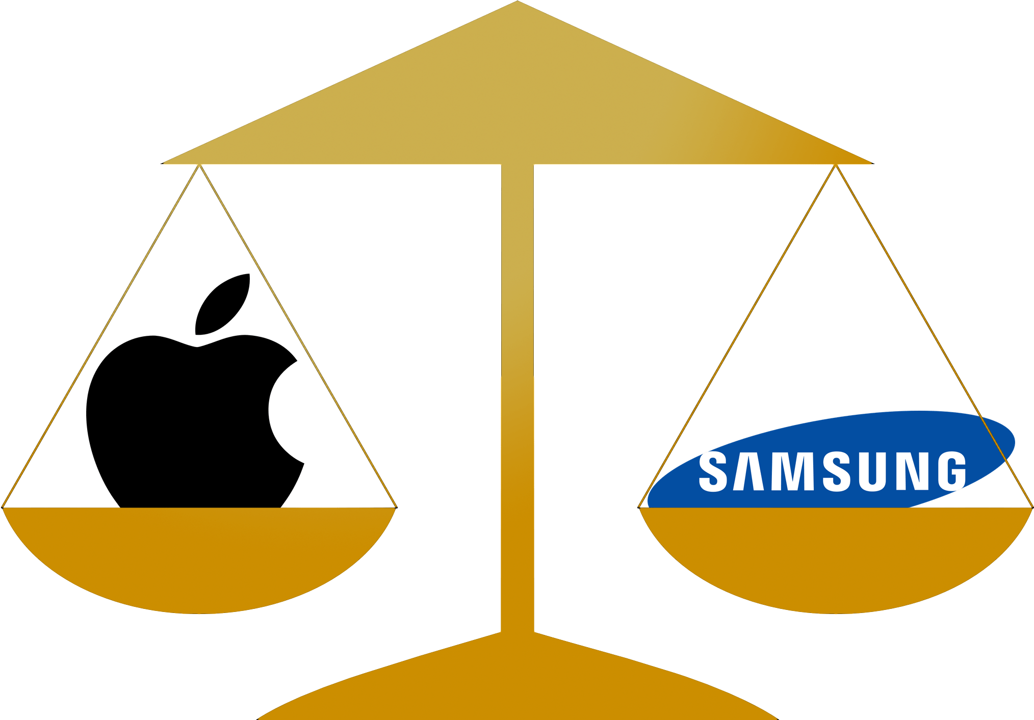 Golden Scales, Apple Logo In One Section On The Left, - Samsung (2048x1536), Png Download