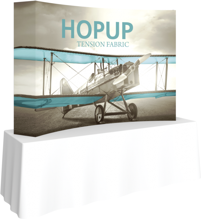 5ft Curved Tabletop Tension Fabric Display - Hop Up (700x700), Png Download