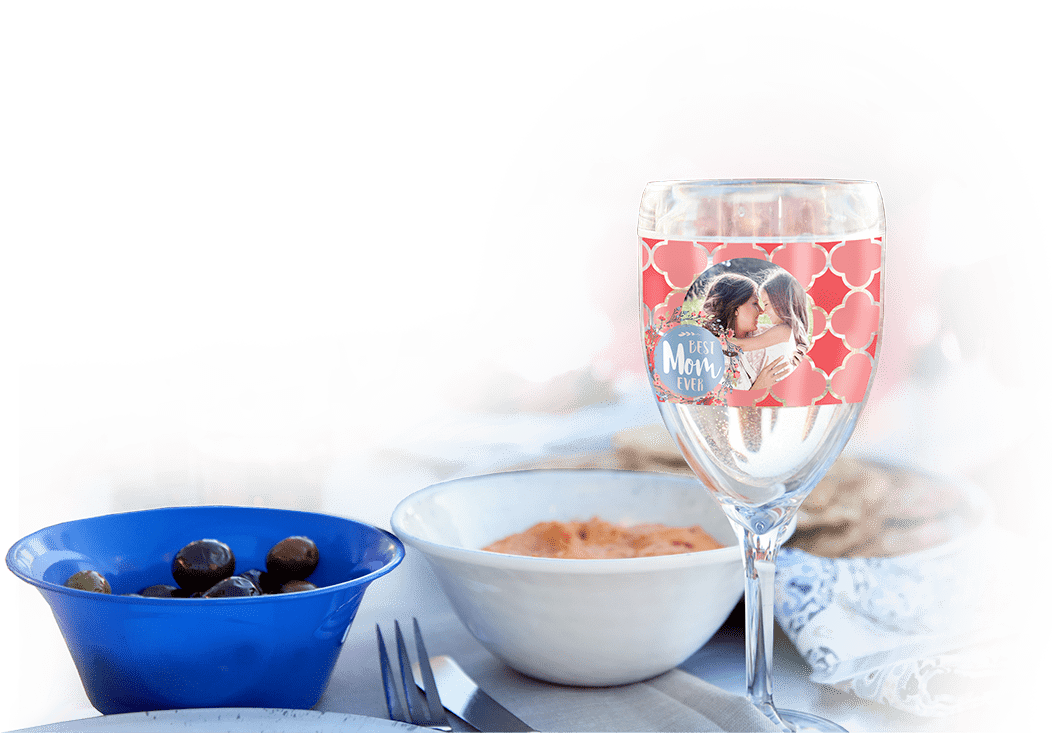 Customizable Wine Glass - Frosted Flakes (1052x733), Png Download