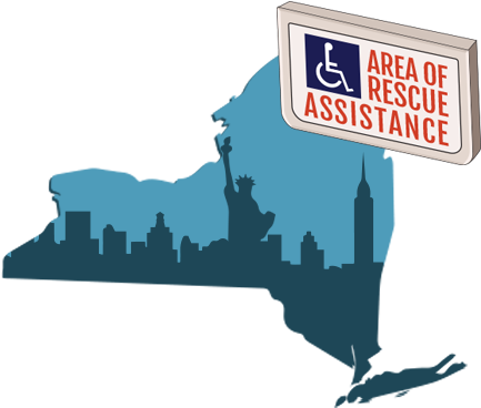 Area Of Refuge Requirements In New York - New York Map Black (500x500), Png Download