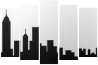 New York City Skyline Silhouette Pentaptych • Pixers® - New York City Skyline Silhouette (400x400), Png Download