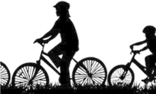 Mws Bike A Thon - Bike Family Silhouette (524x360), Png Download
