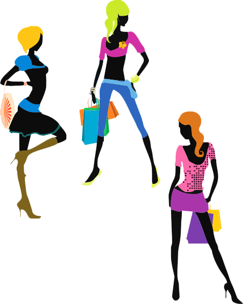 Fashion Girl Transparent Png - Girl Shopping Clipart Png (480x600), Png Download