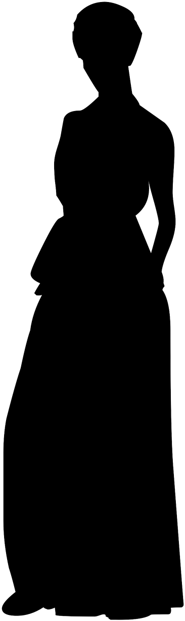Woman Gown Silhouette Png (415x1280), Png Download