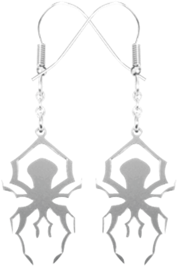 Spider Silhouette Earrings - Earrings (555x555), Png Download