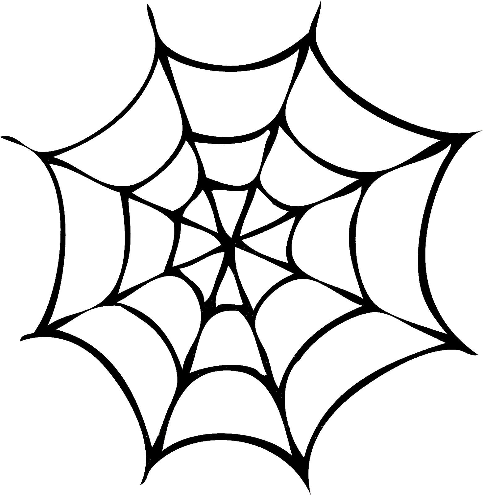 Silhouettes Di Halloween - Spider Web Silhouette (1562x1600), Png Download