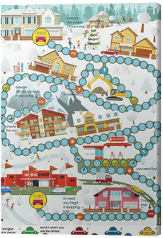 Board Game - Winter Snakes And Ladders (400x400), Png Download