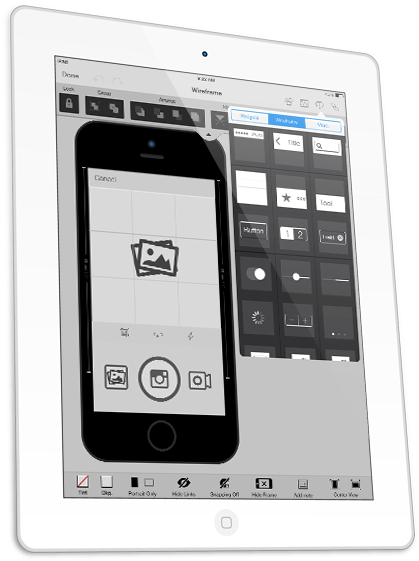 Wireframe Iphone And Ipad Apps - Iphone Camera Screen Wireframe (450x579), Png Download
