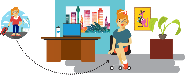 Cartoon Of Traveling Moving Into The Office - Zazzle Sydney, Australien, Reise-plakat Poster (600x243), Png Download