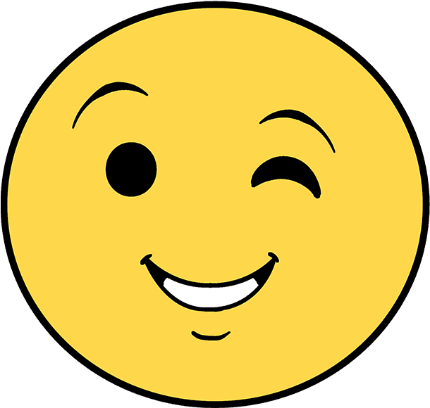 How To Draw Wink Emoji - Drawing (680x678), Png Download