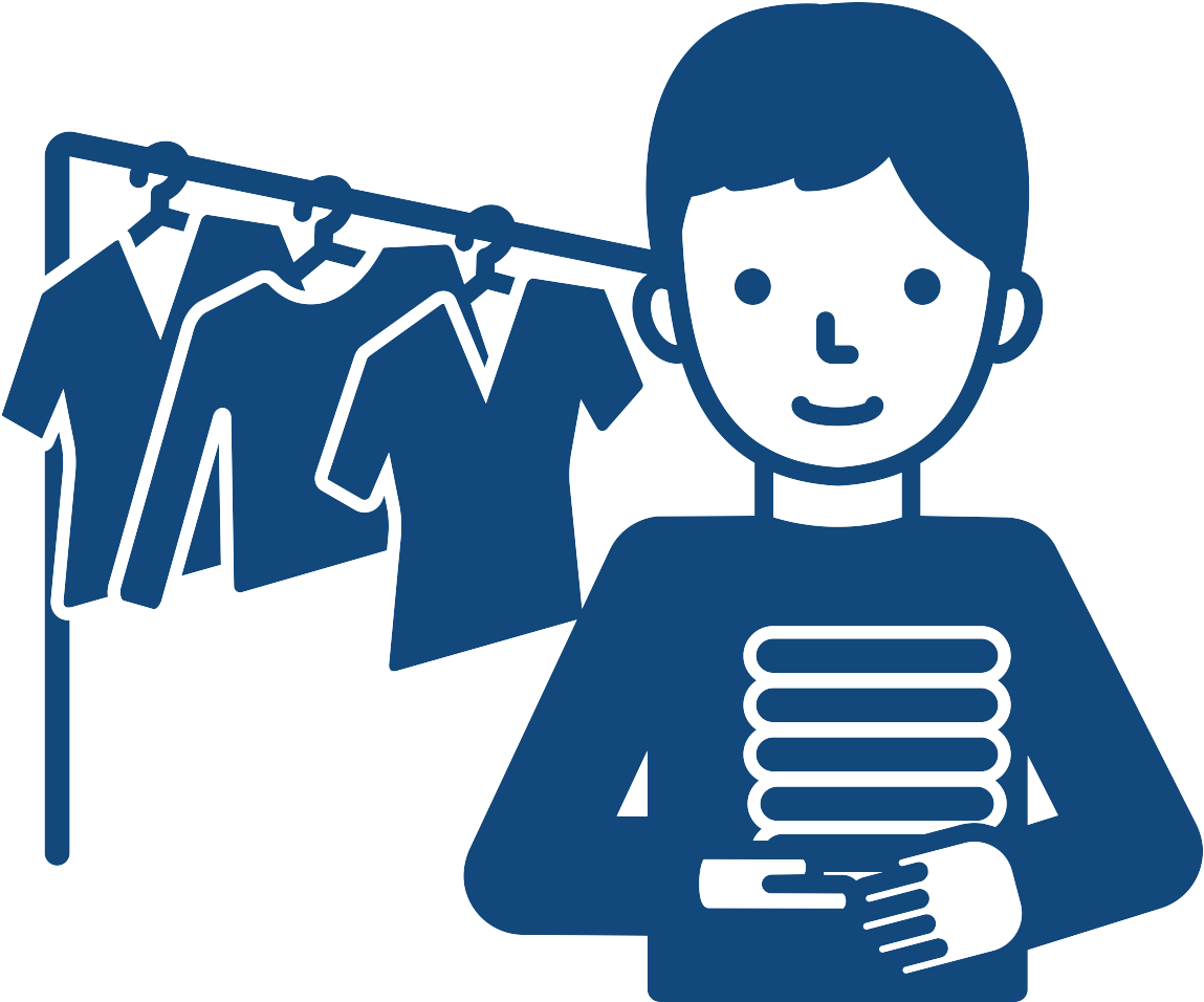 Simple Drawing Of A Man Standing In Front Of A Clothing - Clothing (1200x1200), Png Download