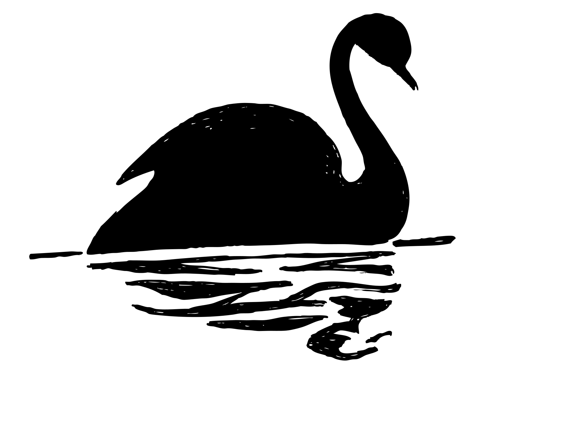 Clipart - Swan Silhouette Clip Art (2400x2400), Png Download