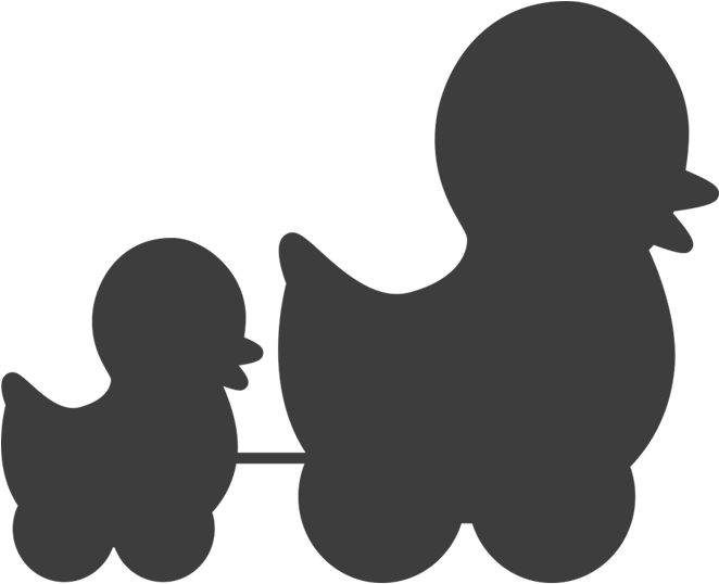 Mom And Baby Duck Wall Decal Easy Decals - Wall Decal (800x550), Png Download