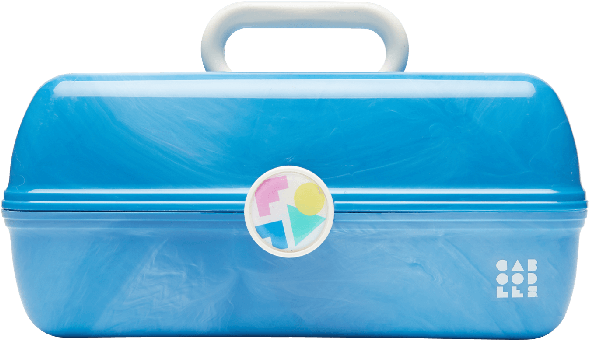 Caboodles Vintage On The Go Girl Classic Makeup Case, - Caboodles Blue Marble (700x350), Png Download