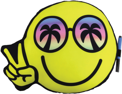 Picture Of Smiley Face Autograph Pillow - Pillow (415x415), Png Download