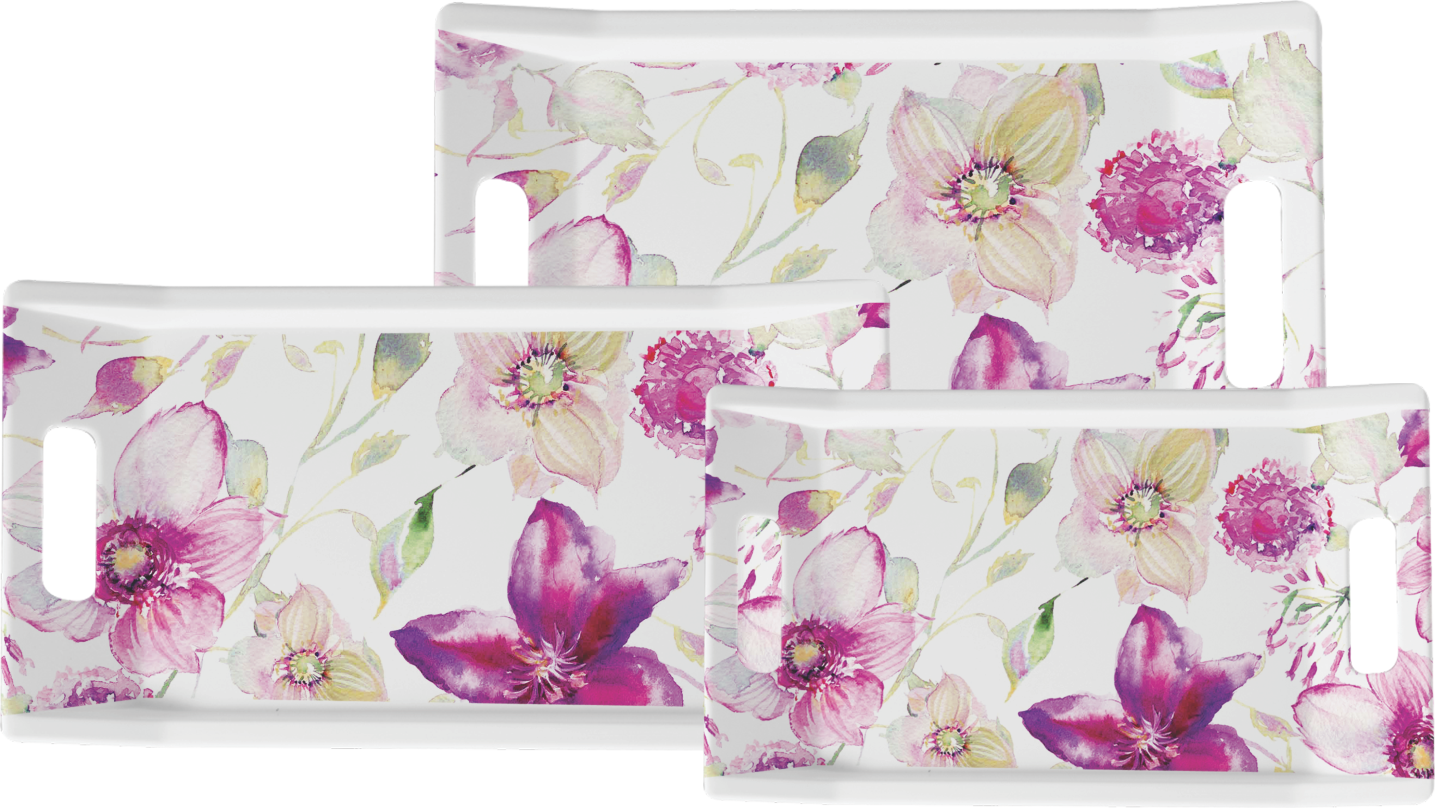 3 Pc Trendy Tray Set - Garden (1435x808), Png Download