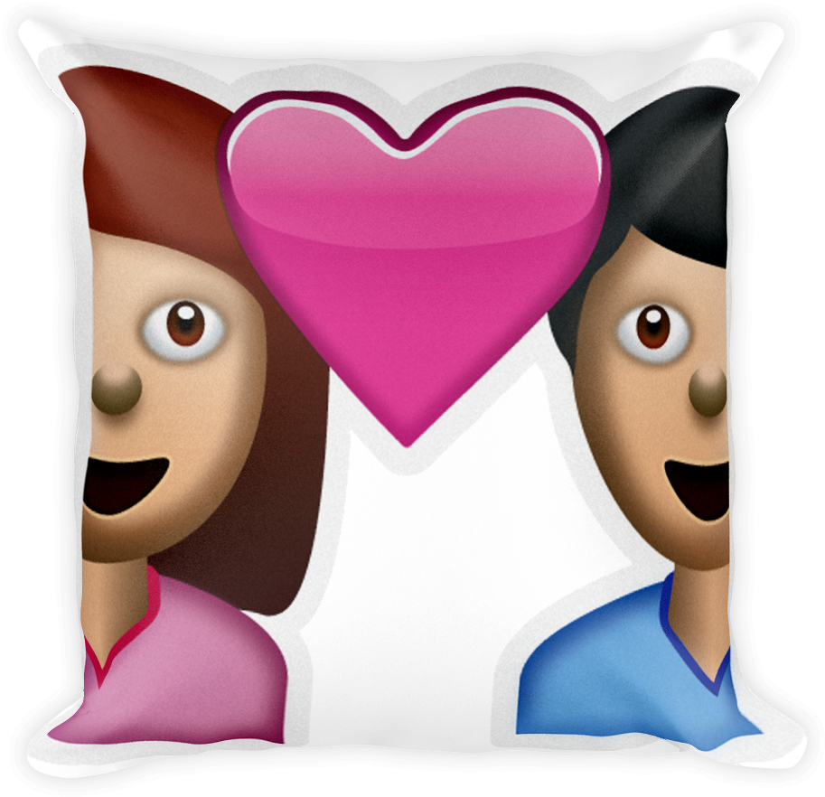 Couple With Heart - Popdesigners Couple With Heart Couples Emoticon Emoji (1000x1000), Png Download
