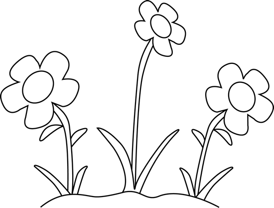 Black And White Flower Garden Clip Art