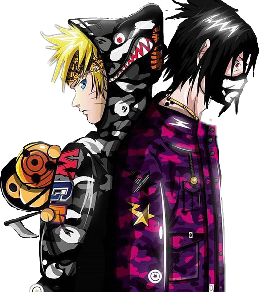 Naruto Naruto Shippuden Naruto Uzumaki Sasuke Sasukeuch - Naruto And Sasuke Bape (531x599), Png Download