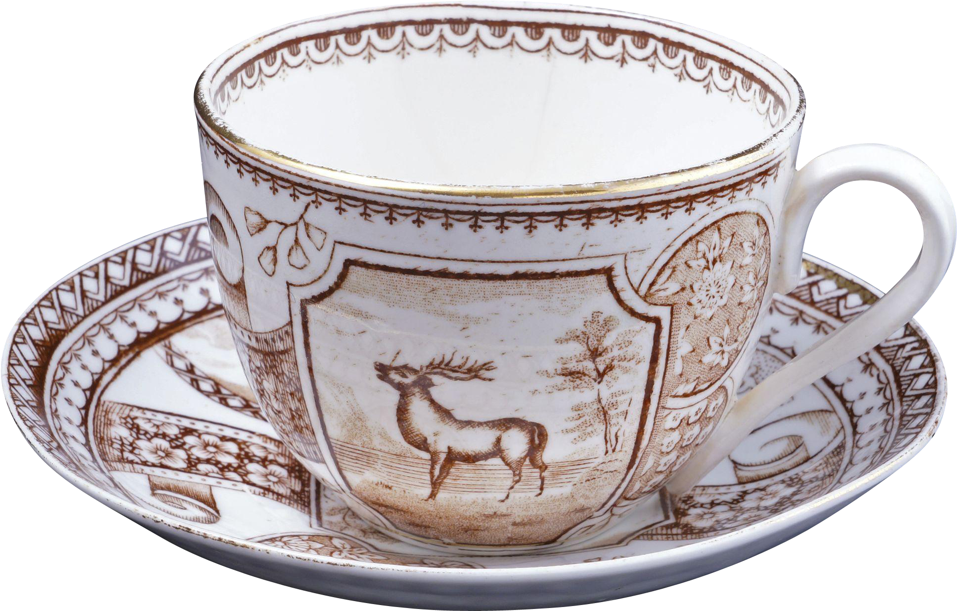 Aesthetic Movement Charles Allerton & Sons Stag Pattern - Transfer Printing (1927x1927), Png Download