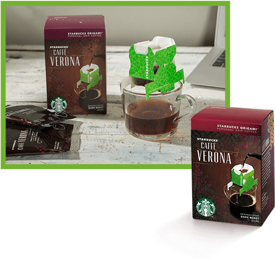 Origami™ Portable Drip Coffee Starbucks Caffe Verona - Starbucks (553x569), Png Download