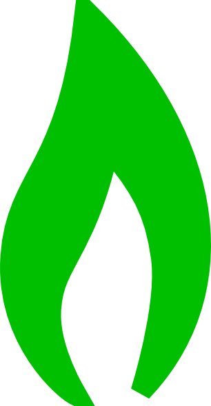 How To Set Use Green Flame Clipart - Green Fire Clipart (306x589), Png Download