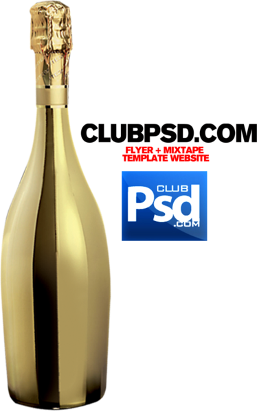 Gold Bottle - Straight Outta Template (374x600), Png Download
