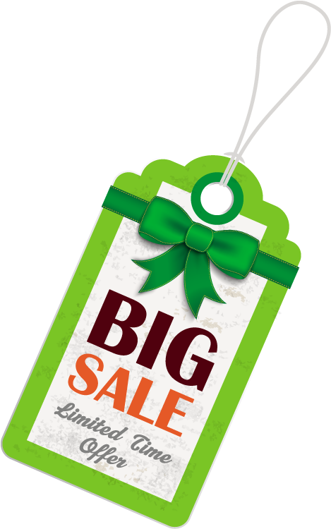 Green Big Sale Hang Tag - Green (480x760), Png Download