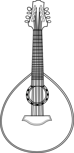 How To Set Use Lute Clipart - Rondalla Instruments Black And White (288x593), Png Download