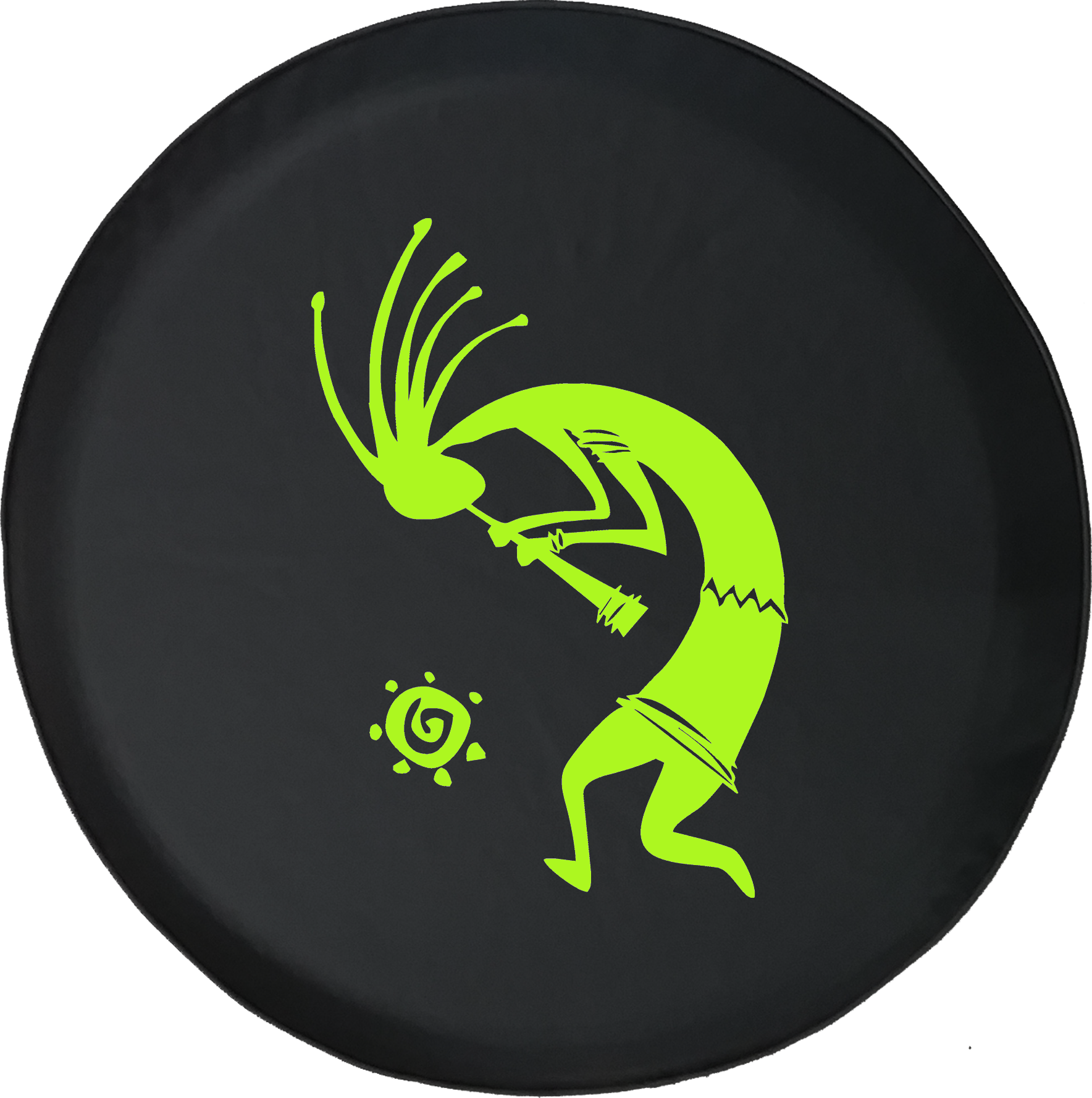 Kokopelli Flute Tribal Sun Offroad Jeep Rv Camper Spare - Kokopelli Flute Tribal Sun Rv Camper Jeep Spare Tire (1768x1777), Png Download