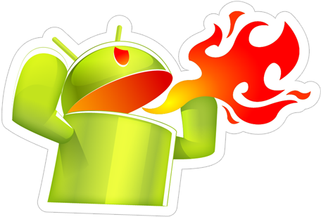 Fire Droid Flame - Verizon Droid (490x317), Png Download