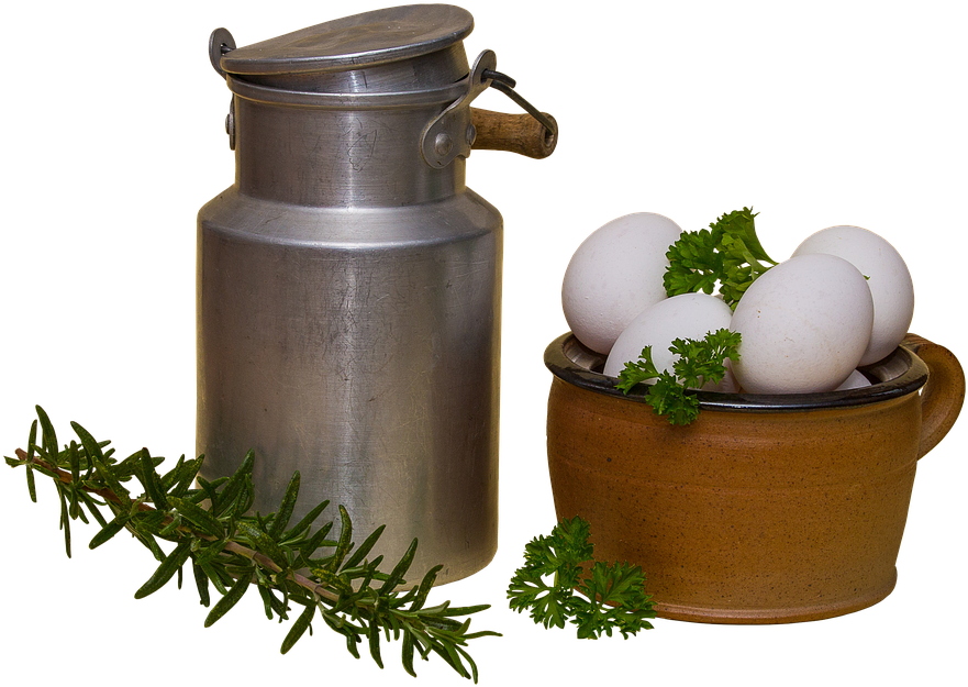 Milk Can, Pot, Egg, The Wax Pot, Clay Pot, Parsley - Egg (960x673), Png Download