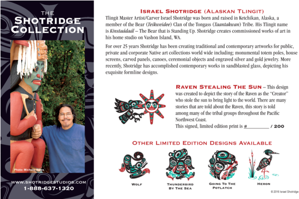 Raven Stealing The Sun Limited Edition Art Print Northwest - Native American Wolf Totem (600x388), Png Download