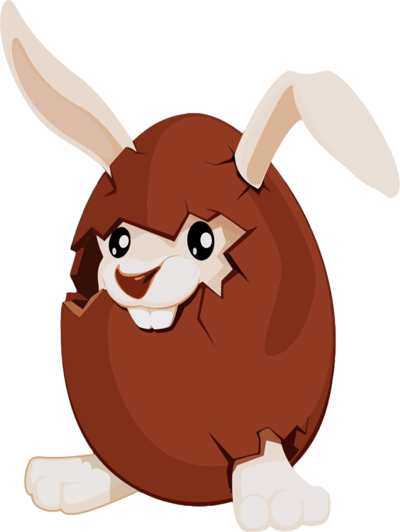 Easter Bunny Chocolate Bunny Easter Egg - Cartoon Chocolate Egg Png (564x750), Png Download