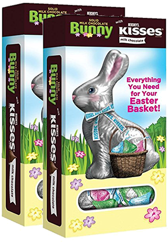 Hershey's Kisses Solid Milk Chocolate Bunny 6 Oz - Hershey's Solid Milk Chocolate Bunny With Pastel Hershey's (500x500), Png Download