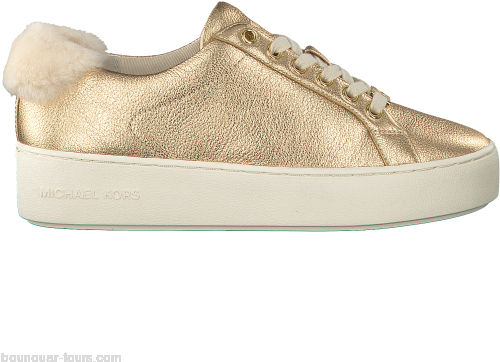 Women's Shoes Gold Michael Kors Sneakers Poppy Lace - Shoe (500x500), Png Download